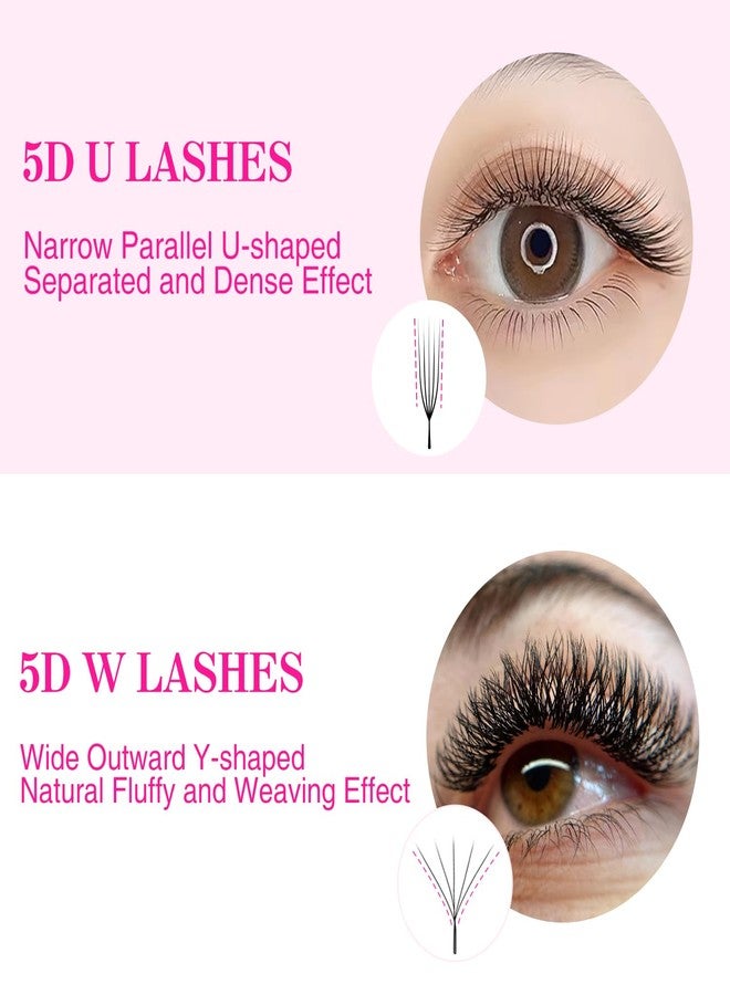 TDANCE U Lash Extensions 2D 3D 4D 5D UU Lash Fans Eyelash Extension U Shaped Natural Volume Lashes Extension Soft Matte Black Lashes(UU-5D-0.07-D,8-15mm) - Image 4